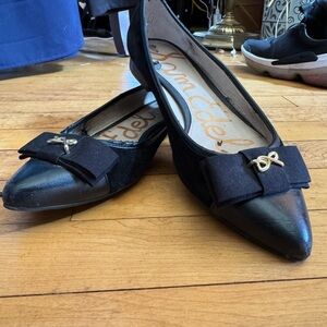 Sam Edelman Black Flats with Elegant Bow